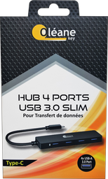 [OLHUB4-C] OLEANE Key HUB 4 ports  USB 3.0 slim type C